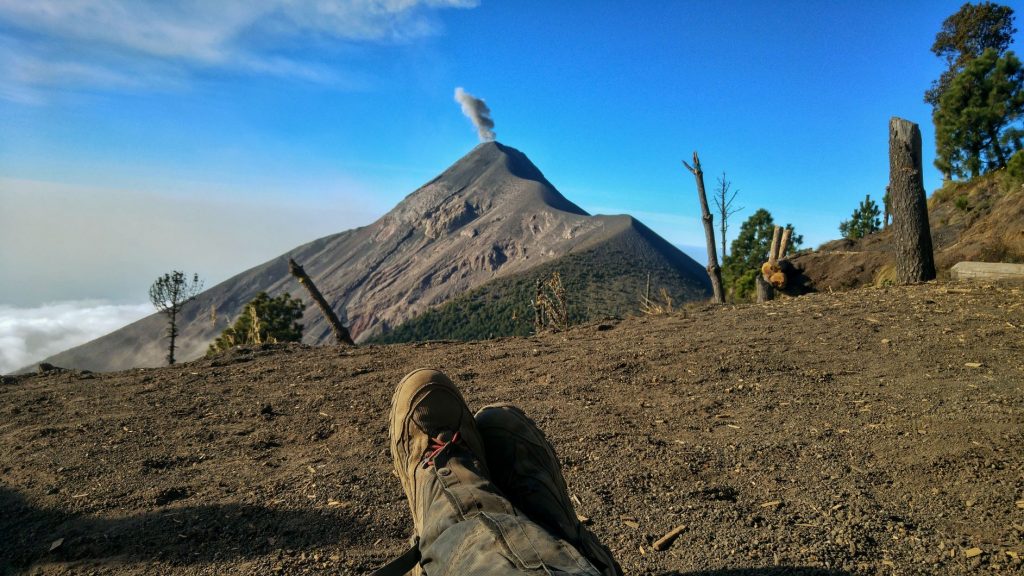 Chilling out at a volcano